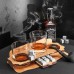 Камни для виски Vela Комплект Подставка 12 шт. Кубики из стеатита + 2 бокала Bohemia Barline, мешочек и щипцы для охлаждения напитков Whiskey Stones Серые