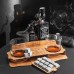 Камни для виски Vela Комплект Подставка 12 шт. Кубики из стеатита + 2 бокала Bohemia Barline, мешочек и щипцы для охлаждения напитков Whiskey Stones Серые