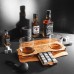 Камни для виски Top Prestige Whiskey stones Original Wood and Glass 12шт из стеатита + мешочек + 2 стакана Серые