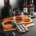 Камни для виски Vela Комплект Подставка 12 шт. Кубики из стеатита + 2 бокала Bohemia Barline, мешочек и щипцы для охлаждения напитков Whiskey Stones Серые