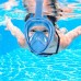 Детская маска для плавания снорклинга Полнолицевая панорамная GTM FREE BREATH (X/S) Синяя с креплением для камеры в Сетке Original Blue 9931