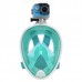 Универсальная маска  (размер LXL) для плавания снорклинга Easy BREATH (L/XL) Бирюзовая Полнолицевая с креплением для камеры Original Green 8831