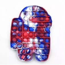 Мягкая игрушка антистресс Push Pop it Поп ит Among Us Большой размер 20х14см. бесконечная пупырка тактильная Развивающая Тренд 2021 Человечик Красный
