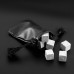 Камни для виски Whiskey stones Original в подарочной деревянной упаковке 6 шт. из стеатита + бокал Bohemia Quadro + щипцы с инструкцией Серые
