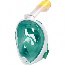Полнолицевая панорамная маска для плавания FREE BREATH (S/M) M2068G Green с креплением для камеры